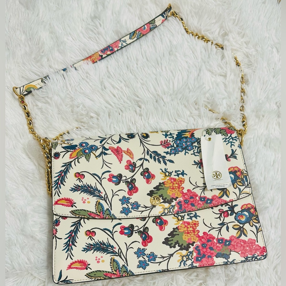🌸 👛 Tory Burch Parker Floral Large Shoulder Bag